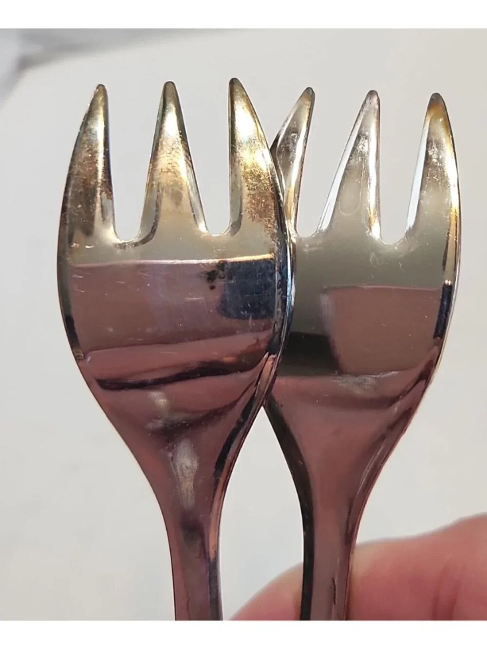 2 Vintage Leonard from Italy Silverplated Relish Baby Mini Forks 5 3/8